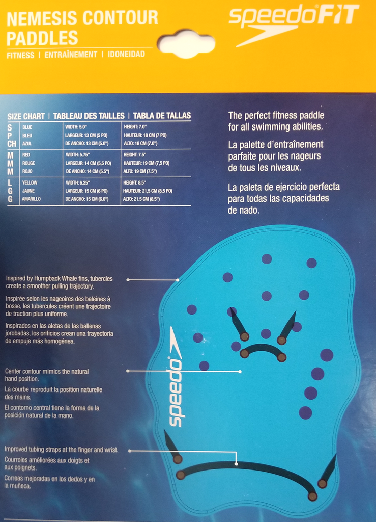 Speedo tech top paddle size guide